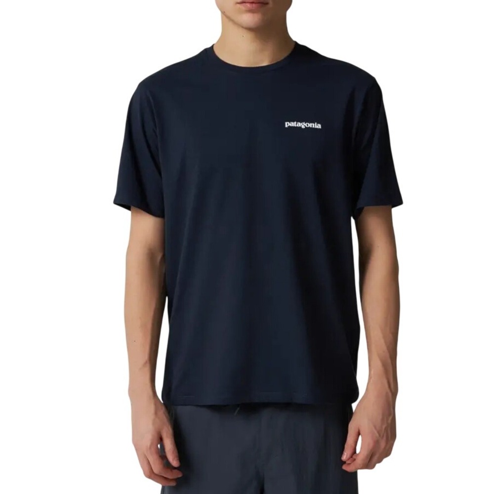 Patagonia P-6 Logo Responsibili-Tee Mens Large Navy Blue White